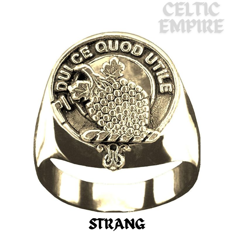 Strang Scottish Family Clan Crest Ring Sterling Silver and Karat Gold