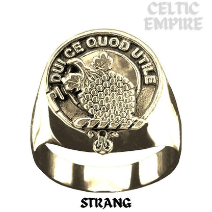 Strang Scottish Family Clan Crest Ring Sterling Silver and Karat Gold