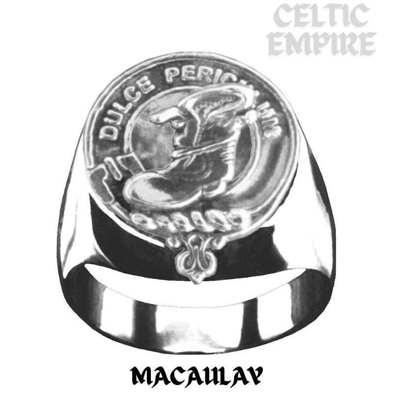 MacAulay Scottish Family Clan Crest Ring Sterling Silver and Karat Gold