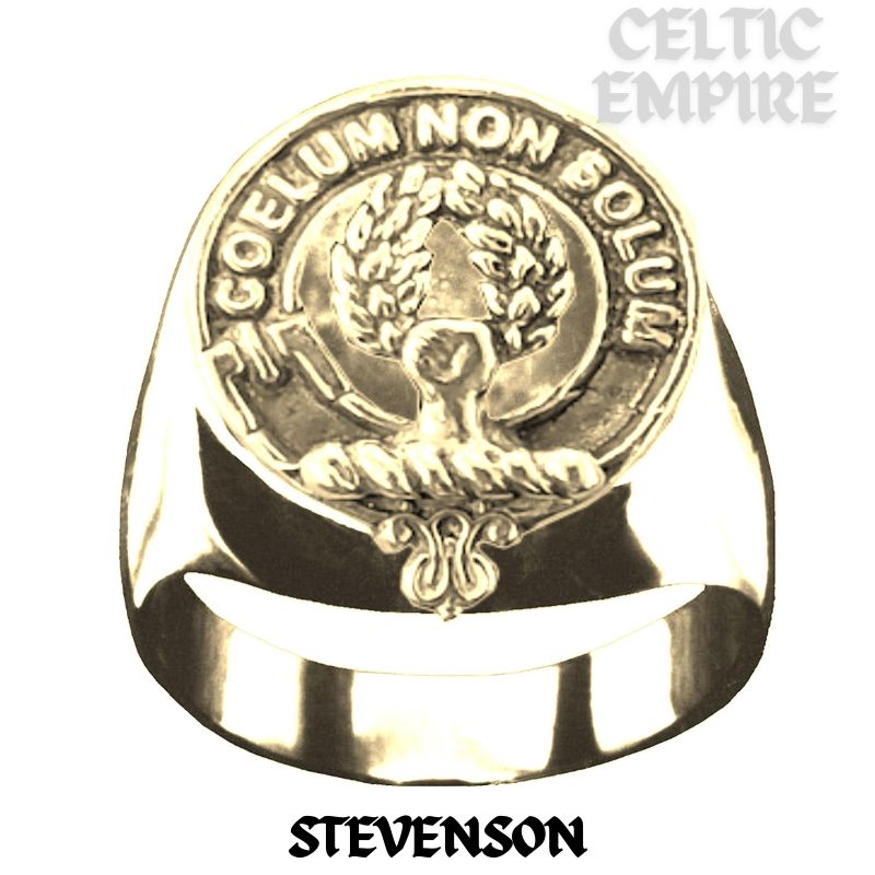 Stevenson Scottish Family Clan Crest Ring Sterling Silver and Karat Gold