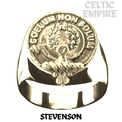 Stevenson Scottish Family Clan Crest Ring Sterling Silver and Karat Gold