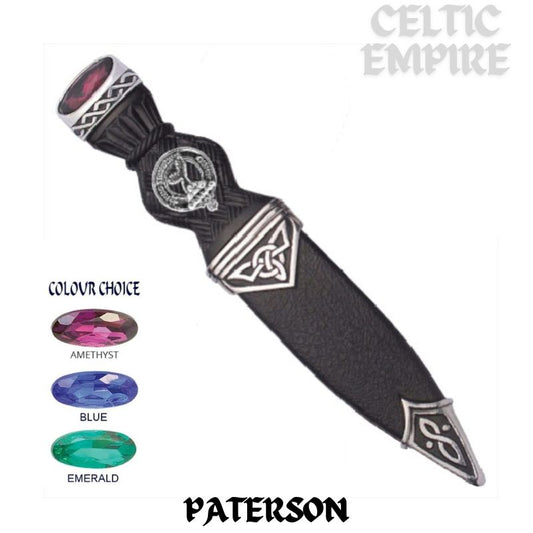 Paterson Interlace Family Clan Crest Sgian Dubh, Scottish Knife