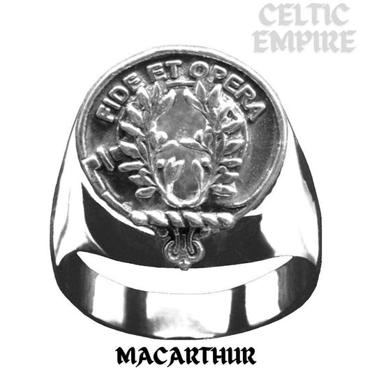 MacArthur Scottish Family Clan Crest Ring Sterling Silver and Karat Gold