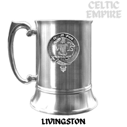 Livingston Scottish Family Clan Crest Badge Tankard
