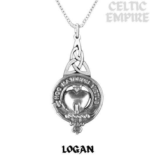 Logan Family Clan Crest Interlace Drop Pendant