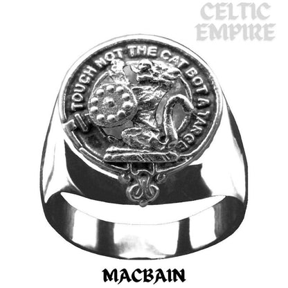 MacBain Scottish Family Clan Crest Ring Sterling Silver and Karat Gold
