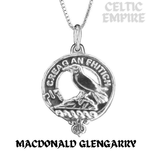 MacDONALD (Glengarry) Family Clan Crest Pendant - Sterling Silver