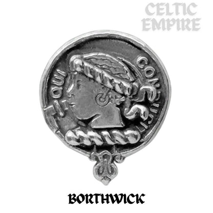 Borthwick Large 1" Scottish Family Clan Crest Pendant - Sterling Silver