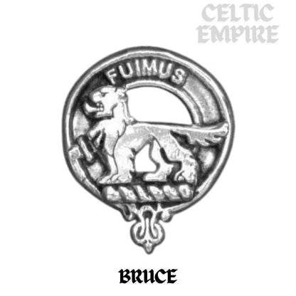 Bruce Family Clan Crest Iona Bar Brooch - Sterling Silver