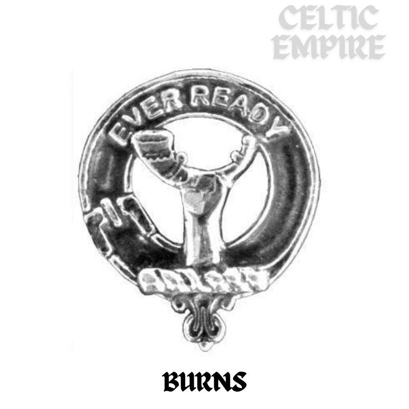 Burns Family Clan Crest Celtic Cross Pendant Scottish