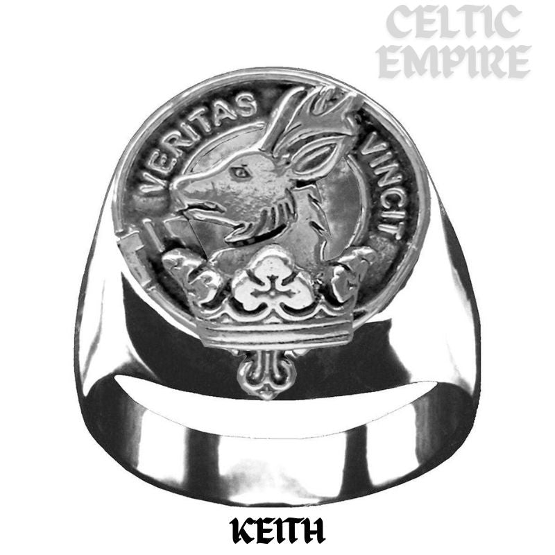 Keith Scottish Family Clan Crest Ring Sterling Silver and Karat Gold