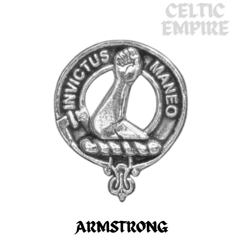 Armstrong Large 1" Scottish Family Clan Crest Pendant - Sterling Silver