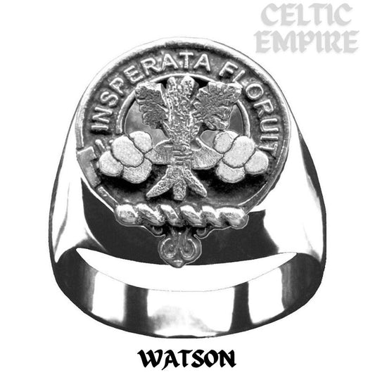 Watson Scottish Family Clan Crest Ring Sterling Silver and Karat Gold