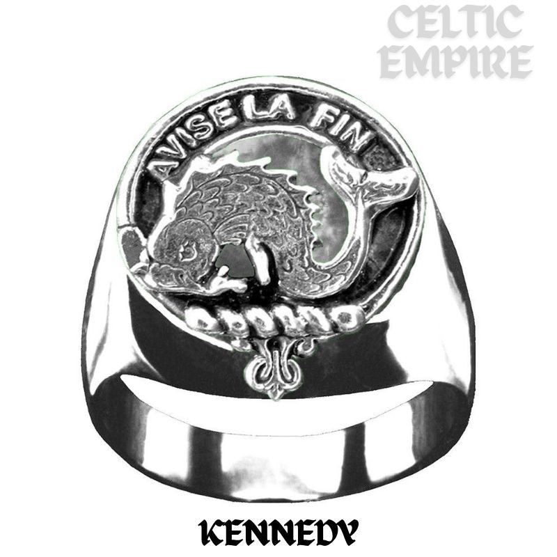 Kennedy Scottish Family Clan Crest Ring Sterling Silver and Karat Gold