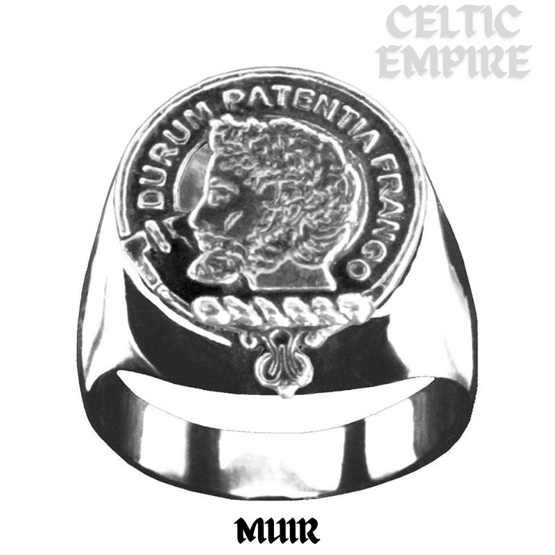 Muir Scottish Family Clan Crest Ring ~  Sterling Silver and Karat Gold