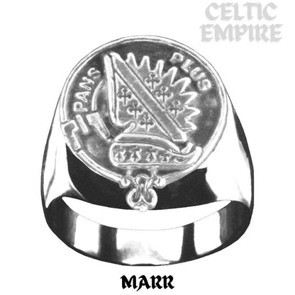 Marr Scottish Family Clan Crest Ring Sterling Silver and Karat Gold