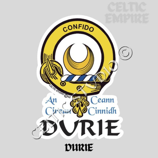 Durie Family Clan Crest Decal | Custom Scottish Heritage Car & Laptop Stickers