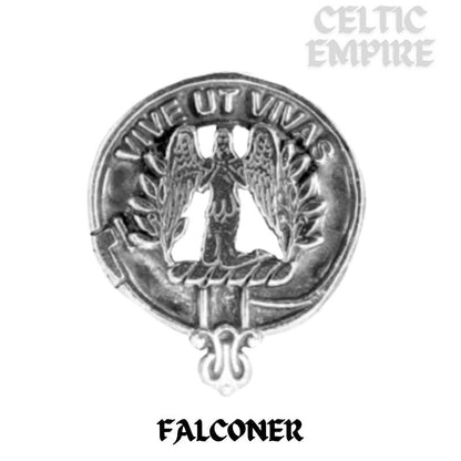 Falconer Family Clan Crest Interlace Drop Pendant