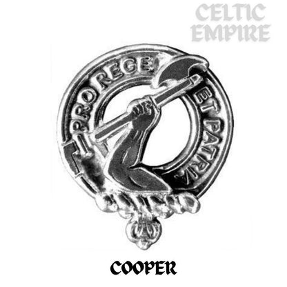 Cooper Family Clan Crest Celtic Cross Pendant Scottish