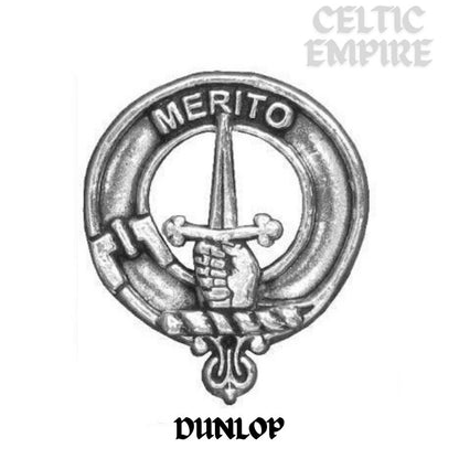 Dunlop Family Clan Crest Celtic Interlace Disk Pendant, Scottish Family Crest