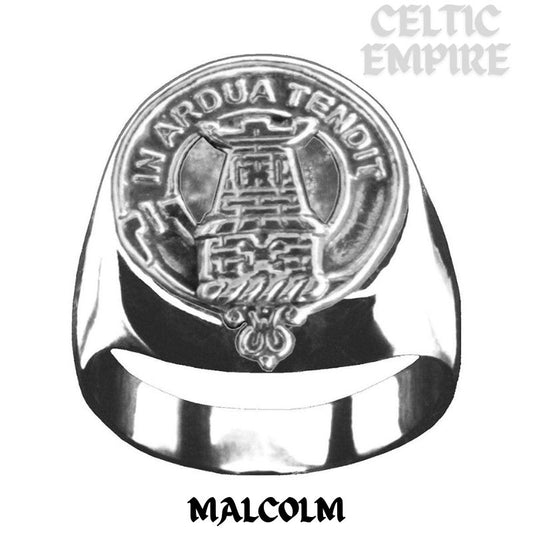 Malcolm Scottish Family Clan Crest Ring Sterling Silver and Karat Gold