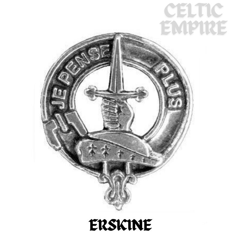 Erskine Family Clan Crest Iona Bar Brooch - Sterling Silver