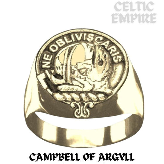 Campbell Argyll Scottish Family Clan Crest Gold Ring - All Clans