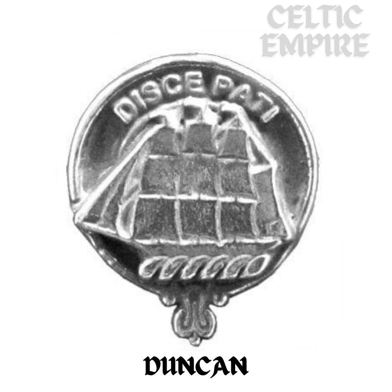 Duncan Family Clan Crest Iona Bar Brooch - Sterling Silver