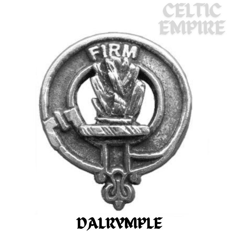 Dalrymple Family Clan Crest Celtic Interlace Disk Pendant, Scottish Family Crest