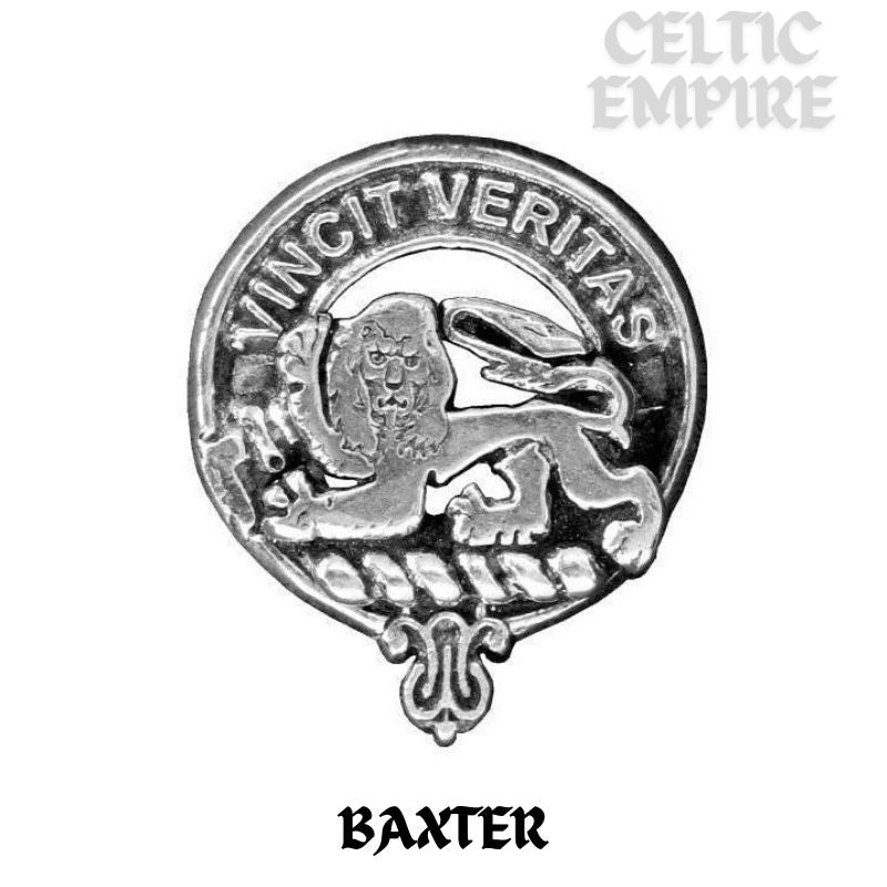 Baxter Family Clan Crest Iona Bar Brooch - Sterling Silver