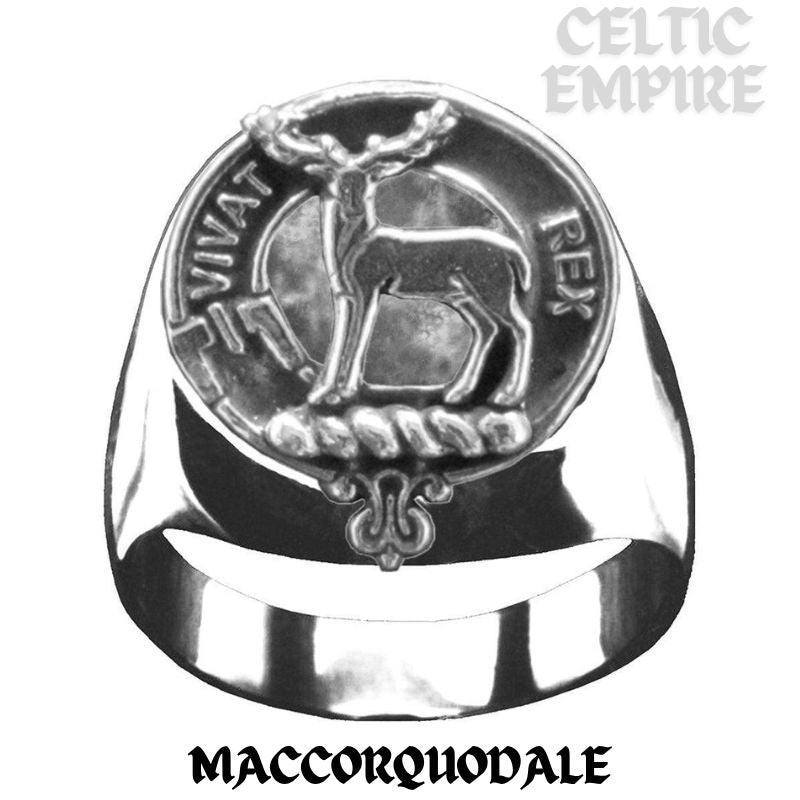 MacCorquodale Scottish Family Clan Crest Ring Sterling Silver and Karat Gold