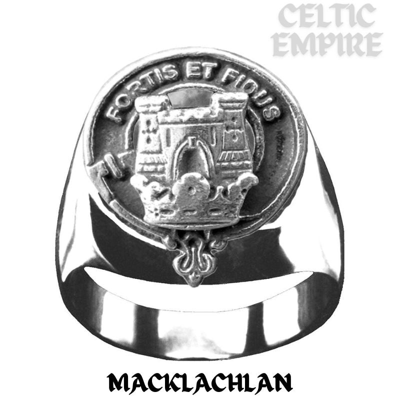MacLachlan Scottish Family Clan Crest Ring Sterling Silver and Karat Gold