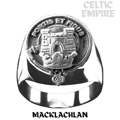 MacLachlan Scottish Family Clan Crest Ring Sterling Silver and Karat Gold