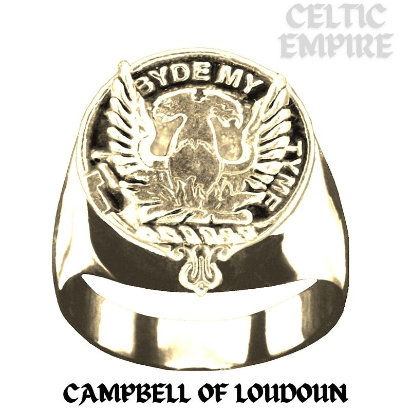 Campbell Loudoun Scottish Family Clan Crest Ring  ~  Sterling Silver and Karat Gold