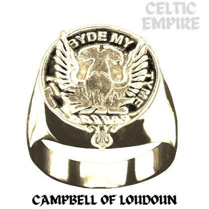 Campbell Loudoun Scottish Family Clan Crest Ring  ~  Sterling Silver and Karat Gold