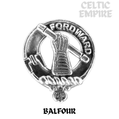 Balfour Large 1" Scottish Family Clan Crest Pendant - Sterling Silver