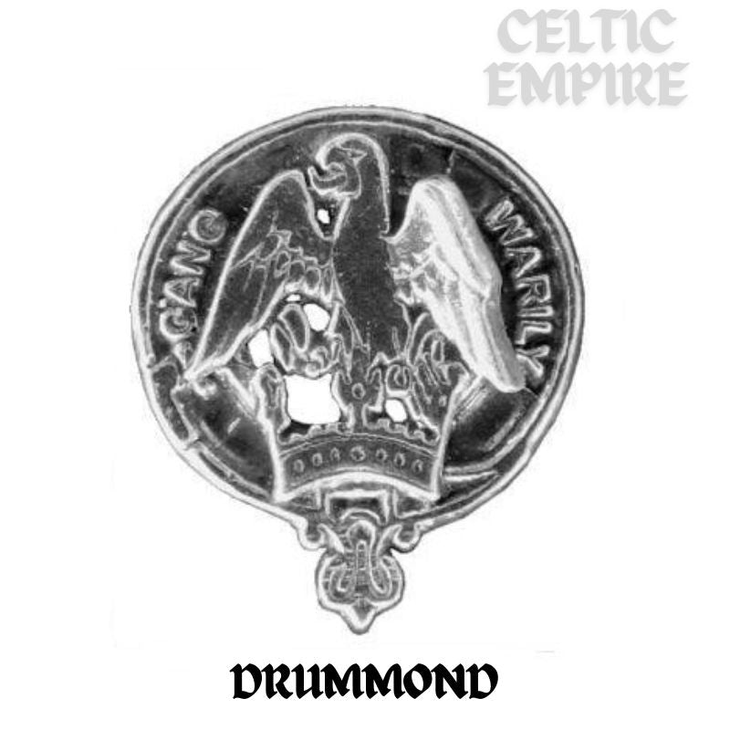 Drummond Family Clan Crest Celtic Interlace Disk Pendant, Scottish Family Crest
