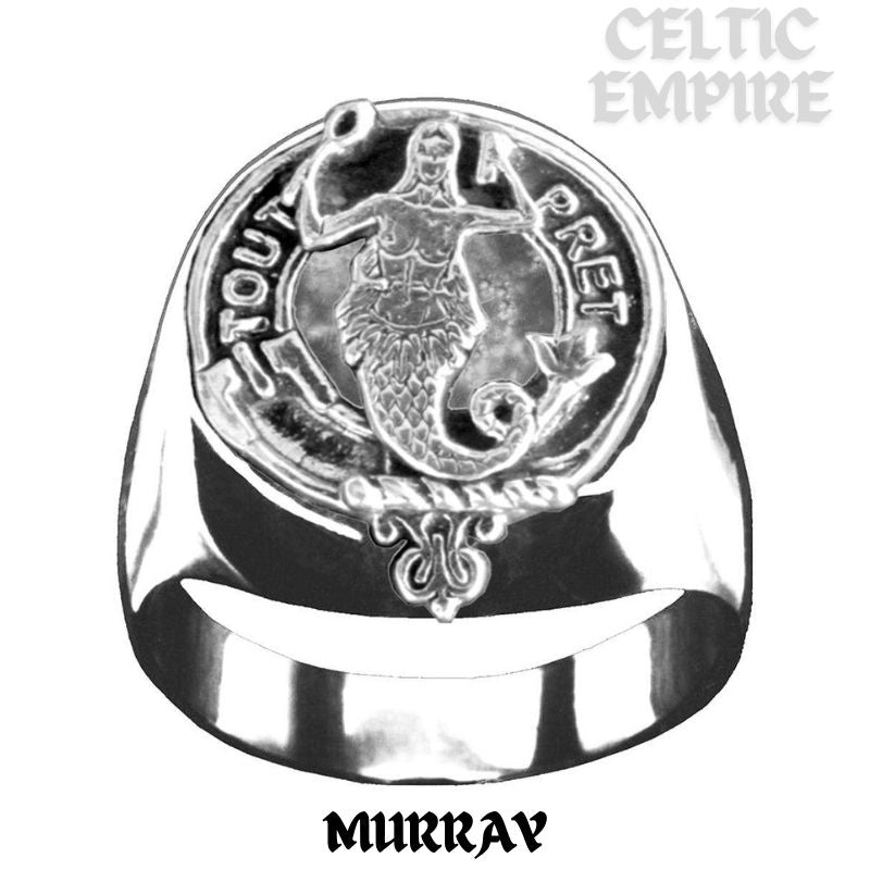 Murray Scottish Family Clan Crest Ring  ~  Sterling Silver and Karat Gold