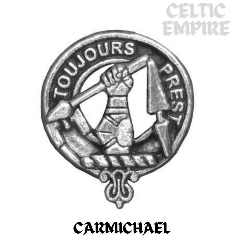 Carmichael Large 1" Scottish Family Clan Crest Pendant - Sterling Silver