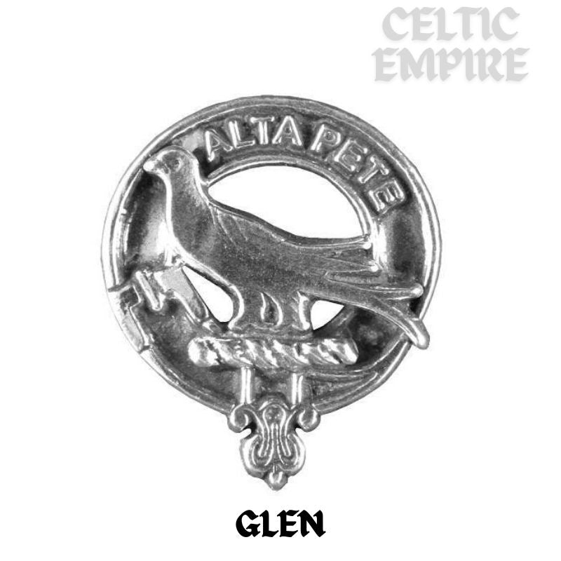 Glen Family Clan Crest Iona Bar Brooch - Sterling Silver