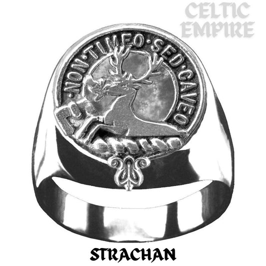 Strachan Scottish Family Clan Crest Ring Sterling Silver and Karat Gold