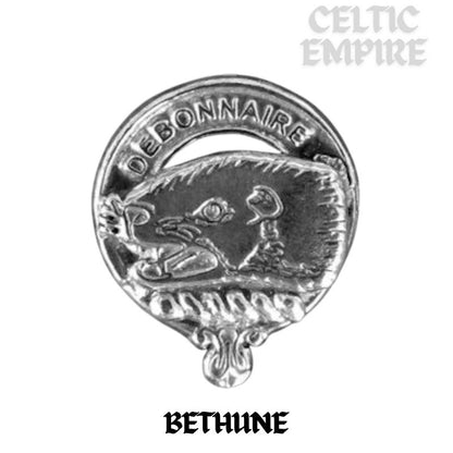 Bethune Family Clan Crest Iona Bar Brooch - Sterling Silver