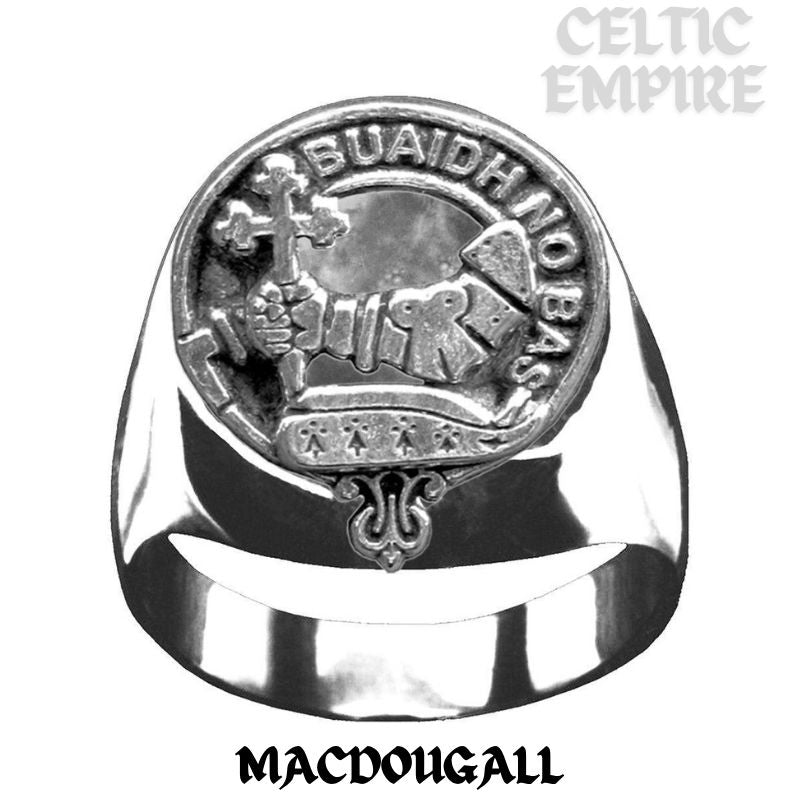MacDougall Scottish Family Clan Crest Ring Sterling Silver and Karat Gold