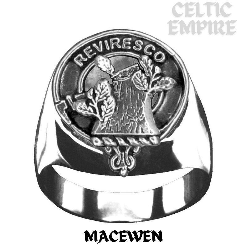MacEwen Scottish Family Clan Crest Ring Sterling Silver and Karat Gold