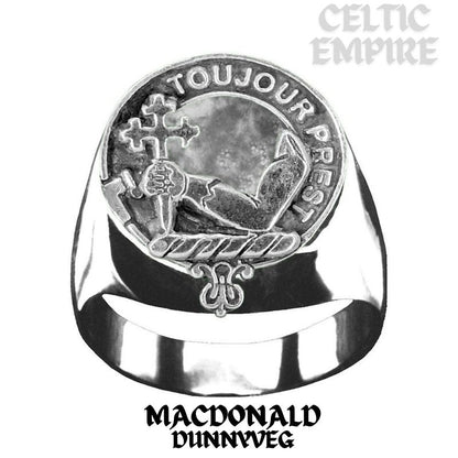 MacDonald Dunnyveg & The Glens Scottish Family Clan Crest Ring Sterling Silver and Karat Gold
