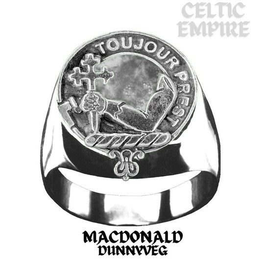 MacDonald Dunnyveg & The Glens Scottish Family Clan Crest Ring Sterling Silver and Karat Gold