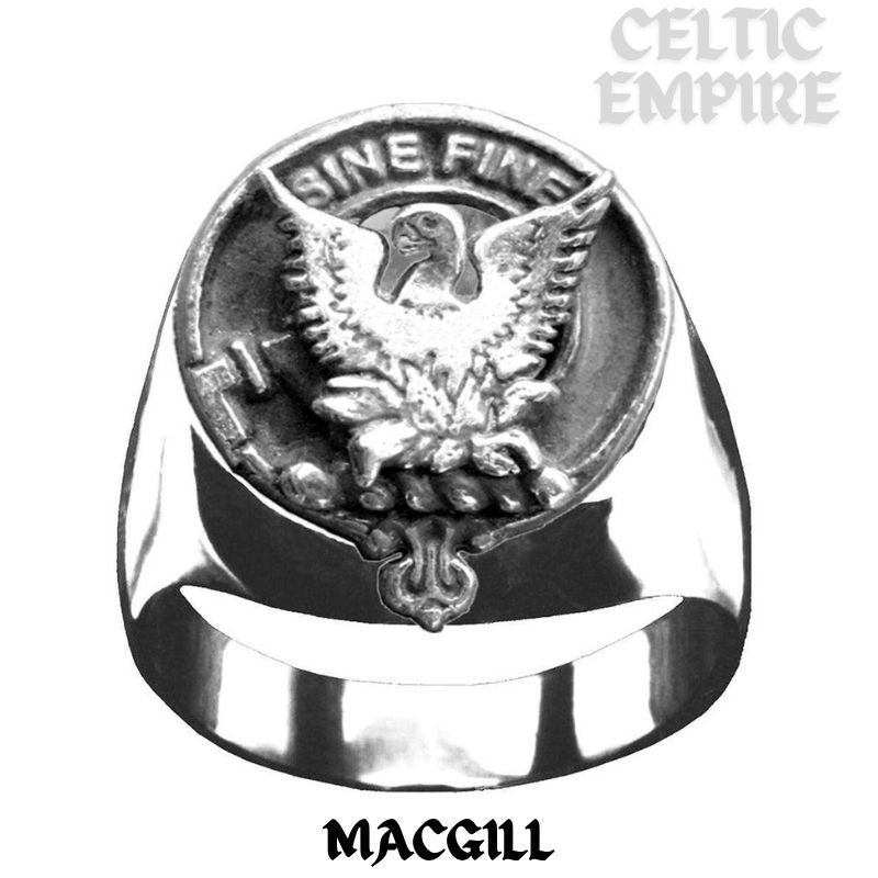 MacGill Scottish Family Clan Crest Ring Sterling Silver and Karat Gold