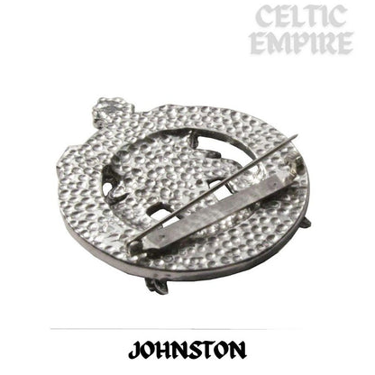 Johnston Family Clan Crest Scottish Pewter Cap Badge