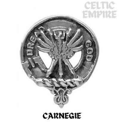 Carnegie Family Clan Crest Celtic Interlace Disk Pendant, Scottish Family Crest