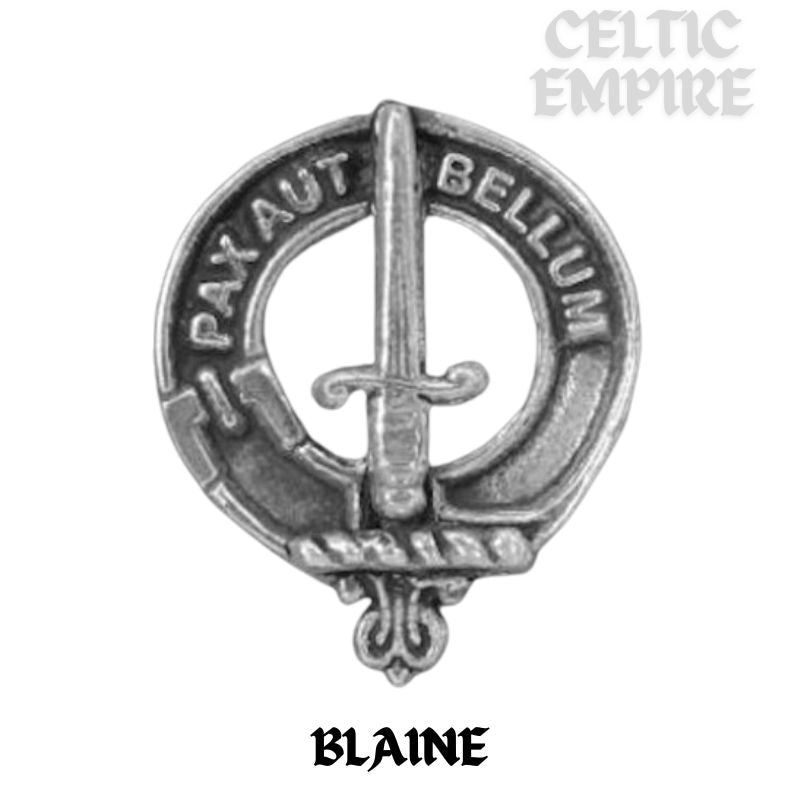 Blaine Family Clan Crest Celtic Cross Pendant Scottish